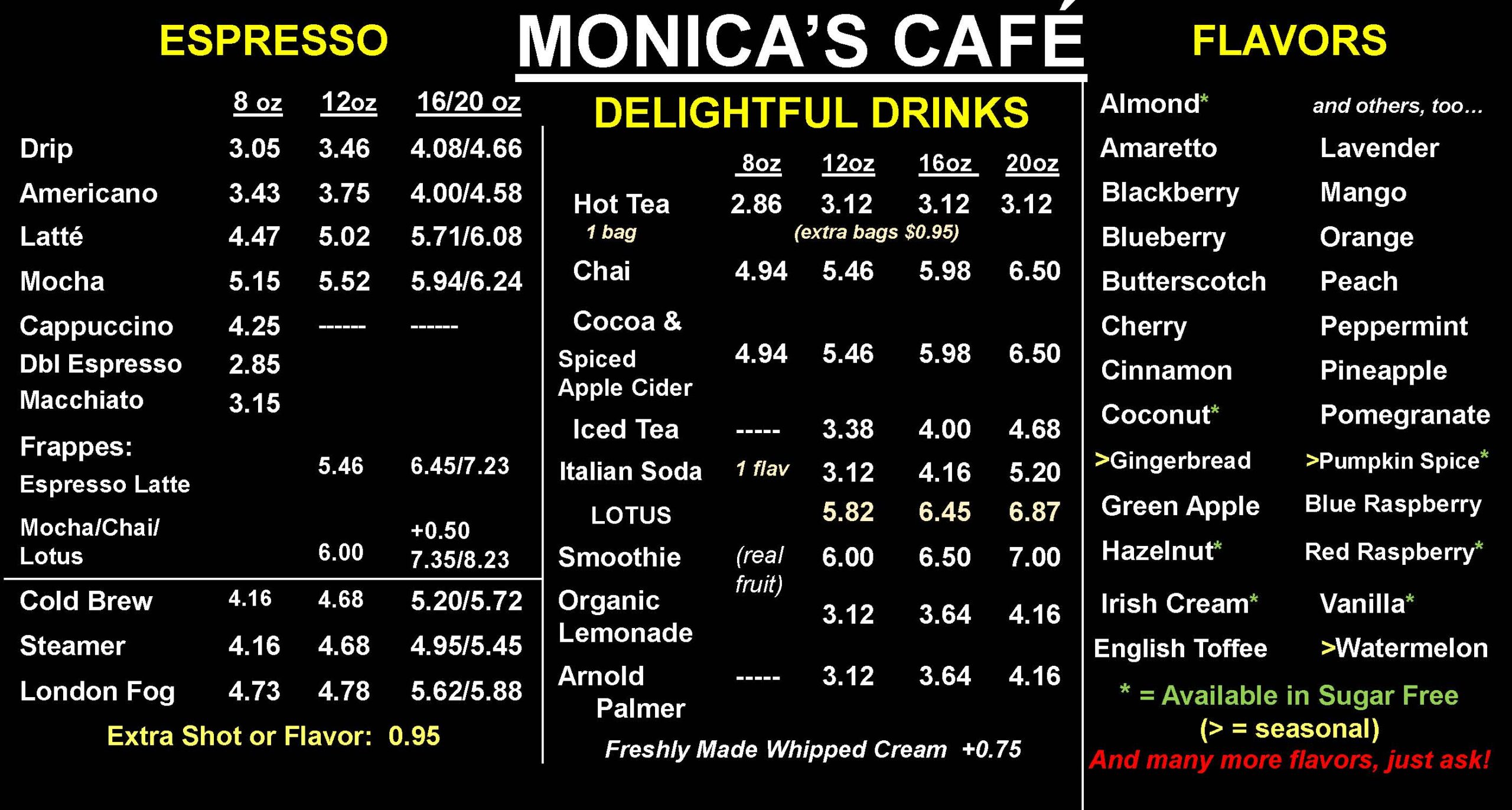 2024 04 Monica’s Cafe Digital Drink Menu Beverages